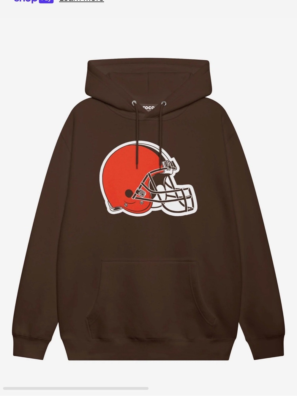 Fanatics Cleveland Browns Crewneck Hoodie with Orange Helmet Graphic